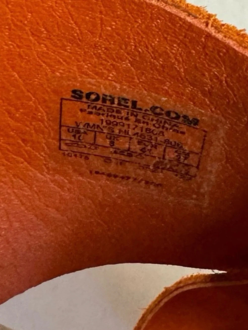 Sorel Cameron Orange Suede Cork-Platform Crossband Slide.Size 10